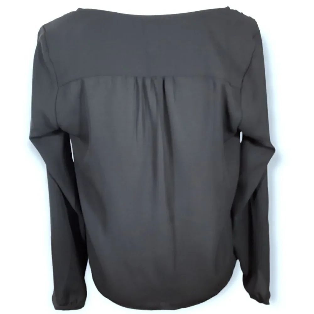FOREVER 21 BLACK BUTTON DOWN BLOUSE SZ.S EUC - Picture 3 of 5